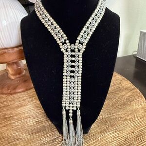 Lucky Brand Silver-Tone Tassel Bib Statement Necklace Never Worn NEW GORGEOUS